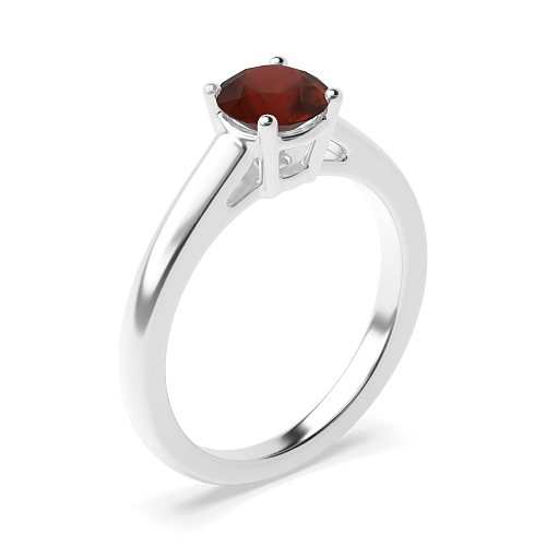 Basket set classic Garnet Engagement Rings