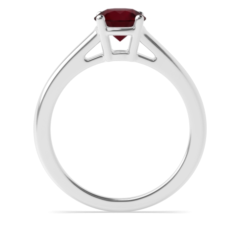 4 Prong Basket Set Classic Ruby Solitaire Engagement Ring