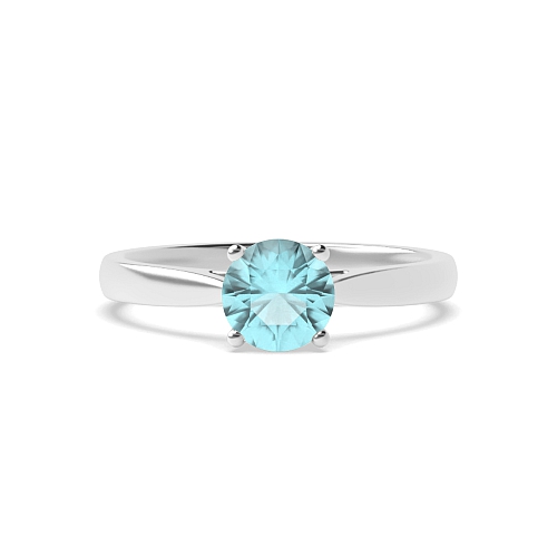 Classic Aquamarine Solitaire Engagement Ring