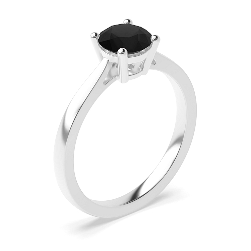 Classic Black Diamond Solitaire Engagement Rings