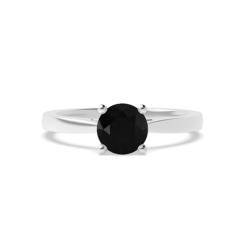 Classic Black Diamond Solitaire Engagement Rings