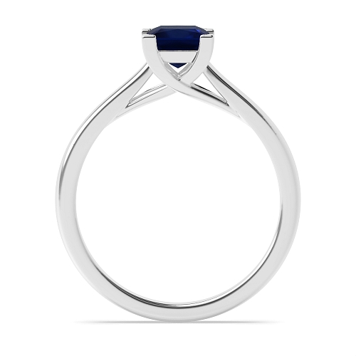 Princess Crossover corner claws Blue Sapphire Engagement Rings