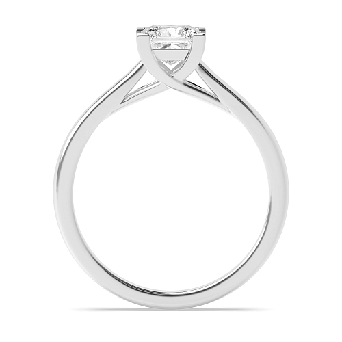 4 Prong Princess Cross Over Corner Claws Solitaire Engagement Ring