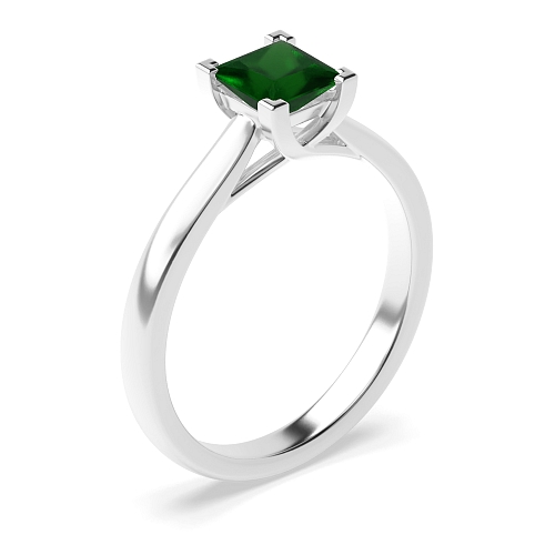 Princess Crossover corner claws Emerald Engagement Rings