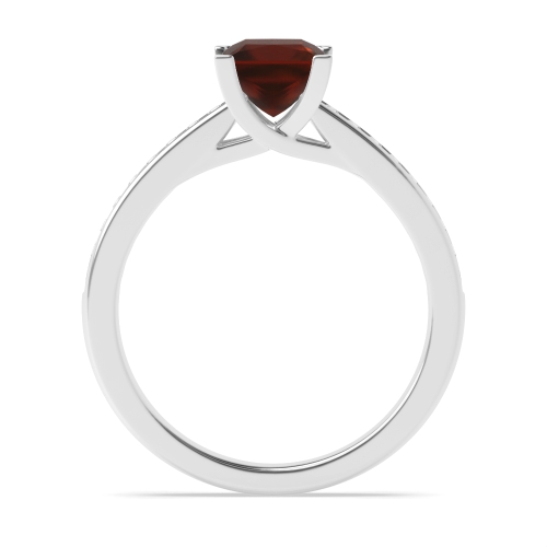 4 Prong Princess Corner claws open setting Garnet Engagement Rings
