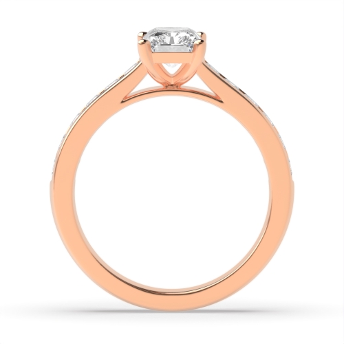 4 Prong Radiant Rose Gold Square claws open set Engagement Rings