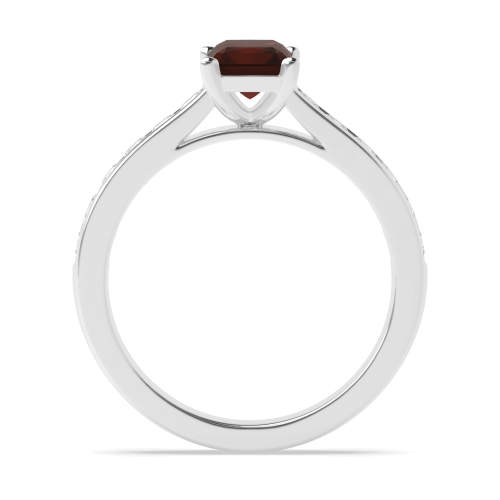 4 Prong Radiant Square claws open set Garnet Engagement Rings