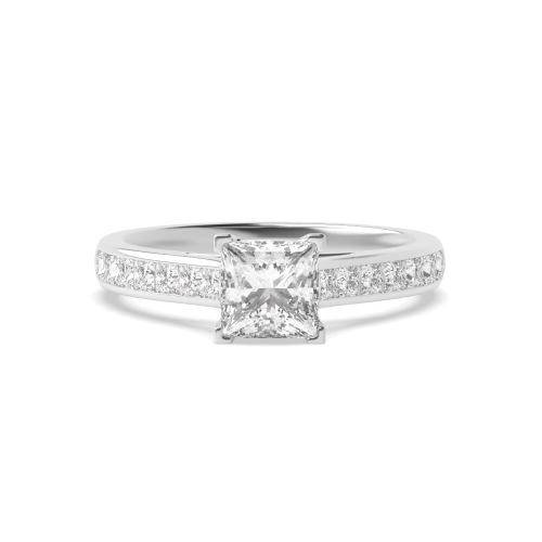 4 Prong Princess Corner claws v shaped Moissanite Engagement Rings