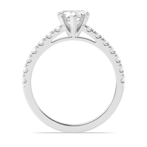 Prong Heart Pave set shank Engagement Rings