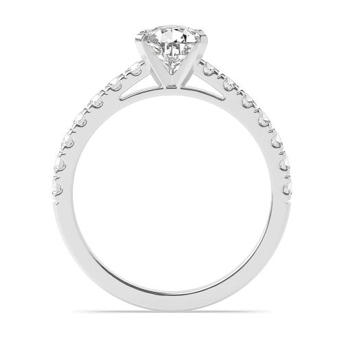 Prong Pear Pave set shank Engagement Rings