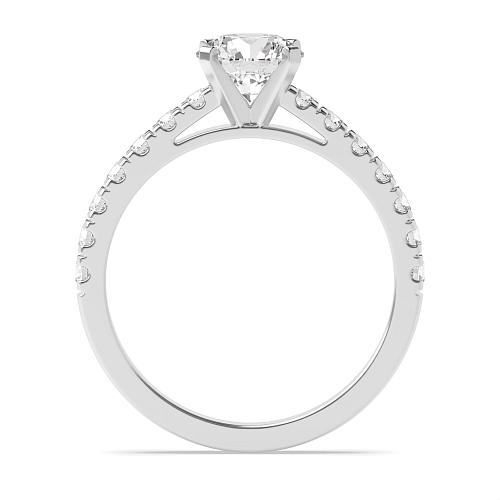 4 Prong Pave set shank Engagement Rings