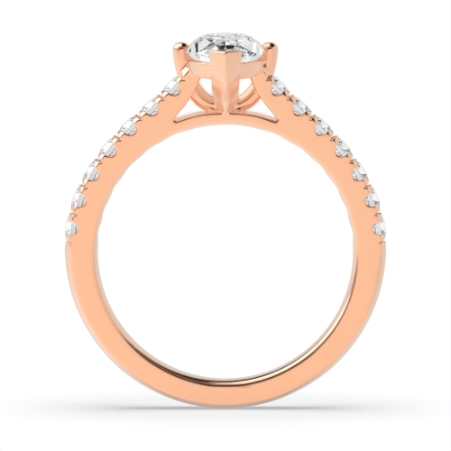 4 Prong Marquise Rose Gold Boat setting Engagement Rings