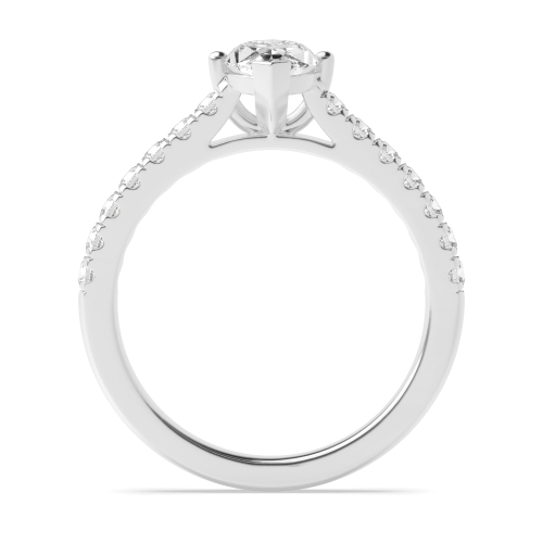 4 Prong Marquise Silver Boat setting Side Stone Engagement Rings