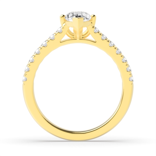 4 Prong Marquise Yellow Gold Boat setting Engagement Rings