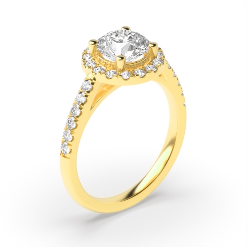 4 Prong Round Yellow Gold Classic Engagement Rings
