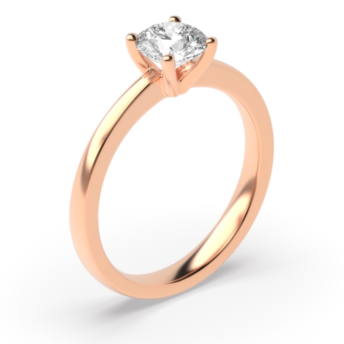 Round Brilliant Cut Diamond Solitaire Engagement Rings in White / Rose Gold