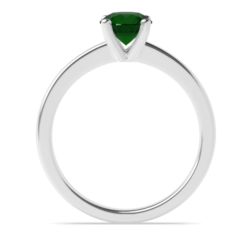 Open Set Round Claws Emerald Solitaire Engagement Ring