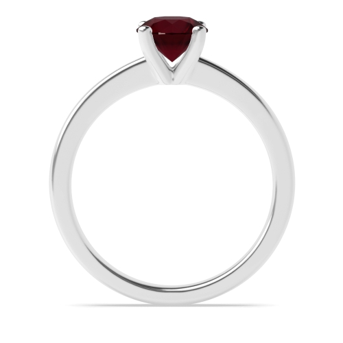 Open Set Round Claws Ruby Solitaire Engagement Ring