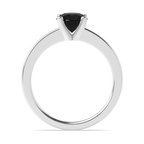 Open set round claws Black Diamond Engagement Rings