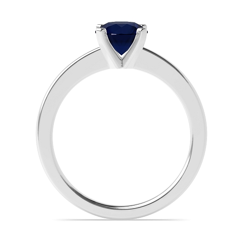 Open set round claws Blue Sapphire Engagement Rings