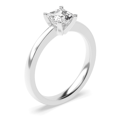 Asscher Open set round claws Engagement Rings