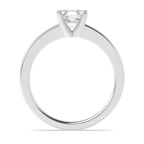 Asscher Open set round claws Engagement Rings
