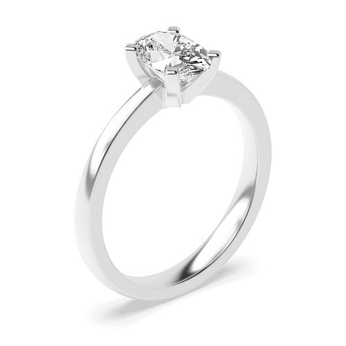 Oval Open set round claws Solitaire Engagement Rings