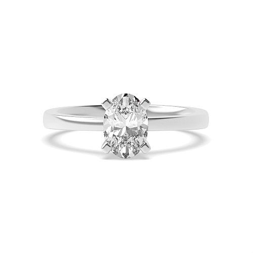 Oval Open set round claws Solitaire Engagement Rings