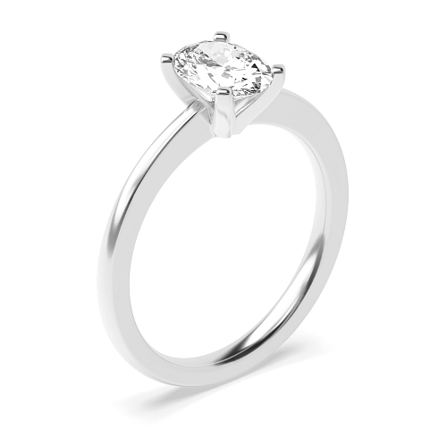 Oval Open set round claws Engagement Rings