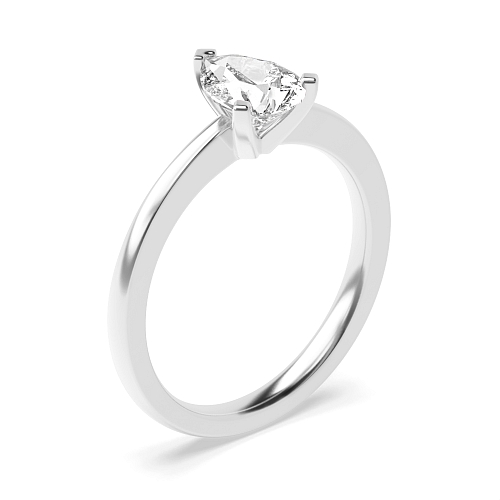 Prong Pear Open set round claws Engagement Rings