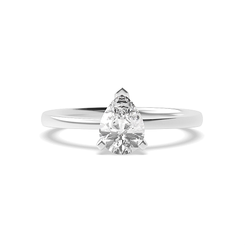 Prong Pear Open set round claws Engagement Rings