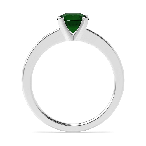 Open set round claws Emerald Engagement Rings