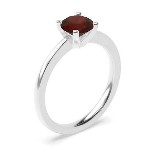 Open set round claws Garnet Engagement Rings