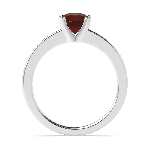 Open set round claws Garnet Engagement Rings