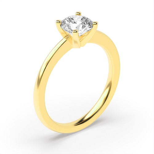 Yellow Gold Open set round claws Engagement Rings