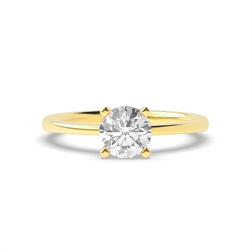 Yellow Gold Open set round claws Engagement Rings