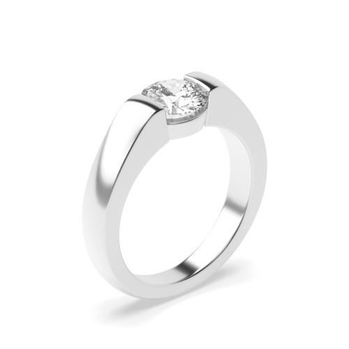 Brilliant Cut Round Solitaire Lab Grown Diamond Engagement Ring Style for Women