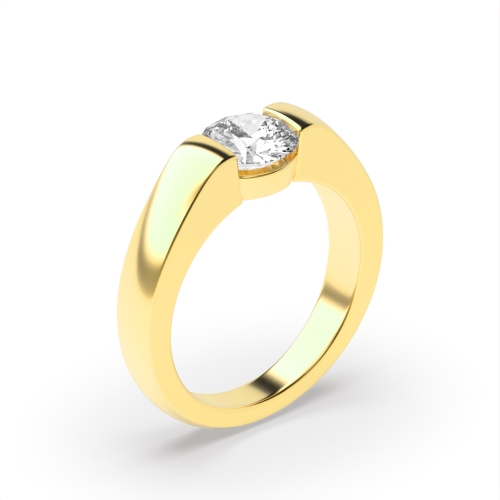 4 Prong Round Yellow Gold Solitaire Engagement Ring