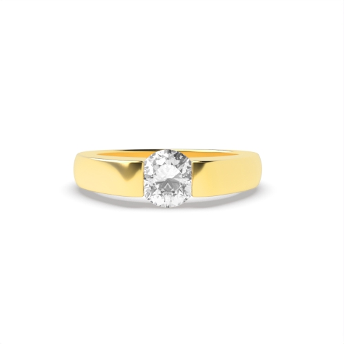 4 Prong Round Yellow Gold Solitaire Engagement Ring