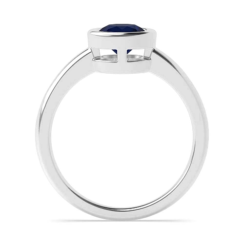 Round Rub over Blue Sapphire Engagement Rings