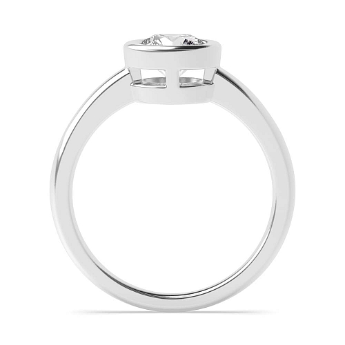 Round Rub Over Solitaire Engagement Ring