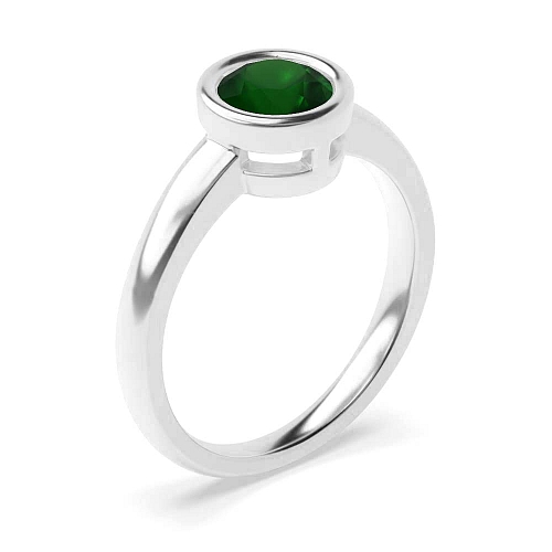 Round Rub over Emerald Engagement Rings
