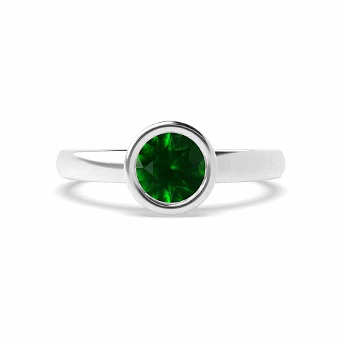 Round Rub over Emerald Engagement Rings