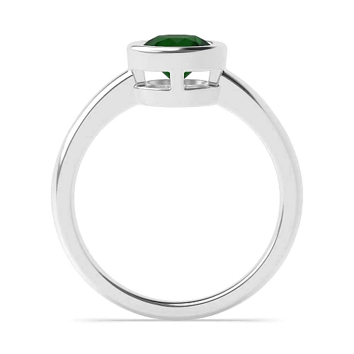Round Rub over Emerald Engagement Rings