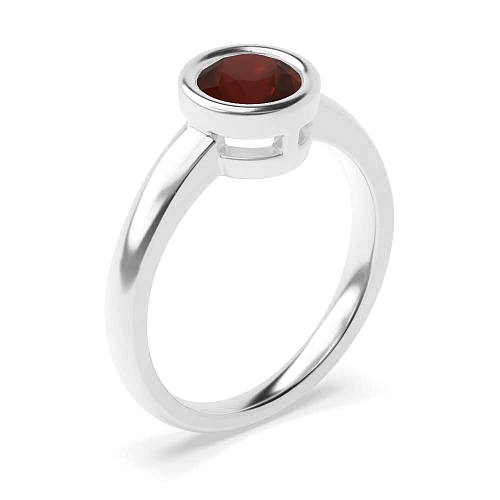 Round Rub over Garnet Engagement Rings