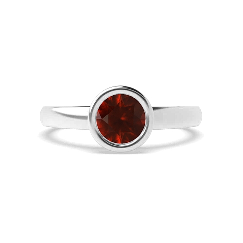 Round Rub over Garnet Engagement Rings