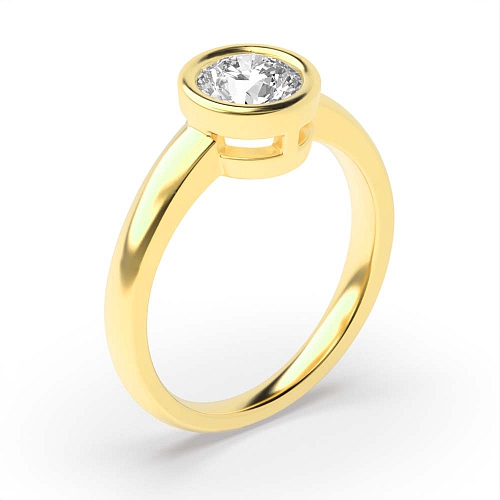 Round Yellow Gold Solitaire Engagement Ring