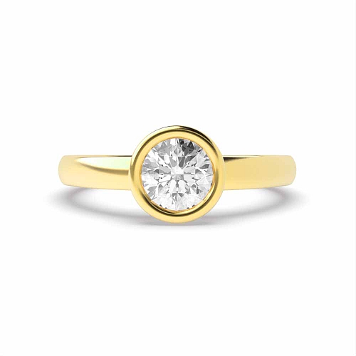 Round Yellow Gold Solitaire Engagement Ring