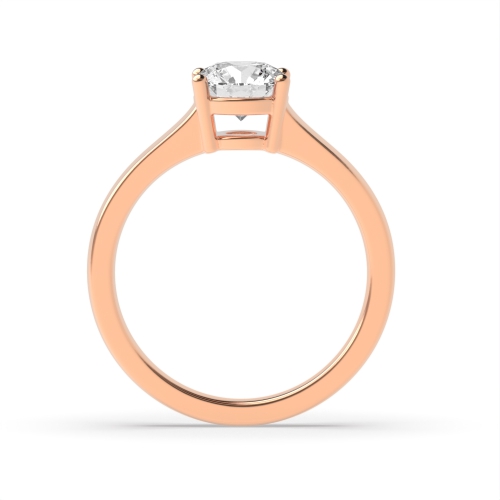 4 Prong Round Rose Gold Basket Setting Wide shank Engagement Rings