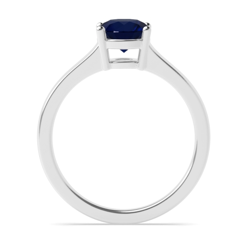 4 Prong Round Basket Setting Wide shank Blue Sapphire Engagement Rings